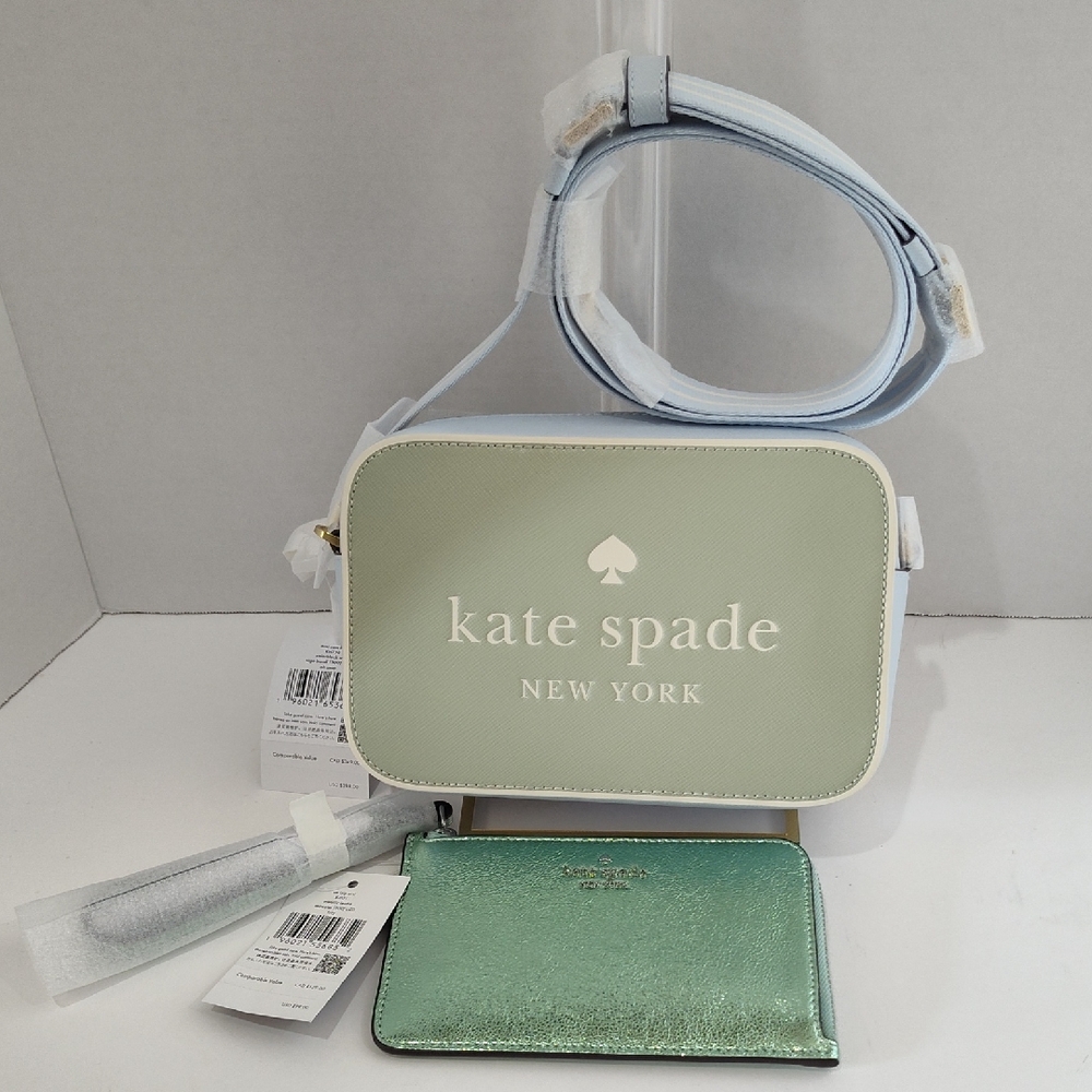 Kate Spade Mint Green Crossbody Bag and Wristlet